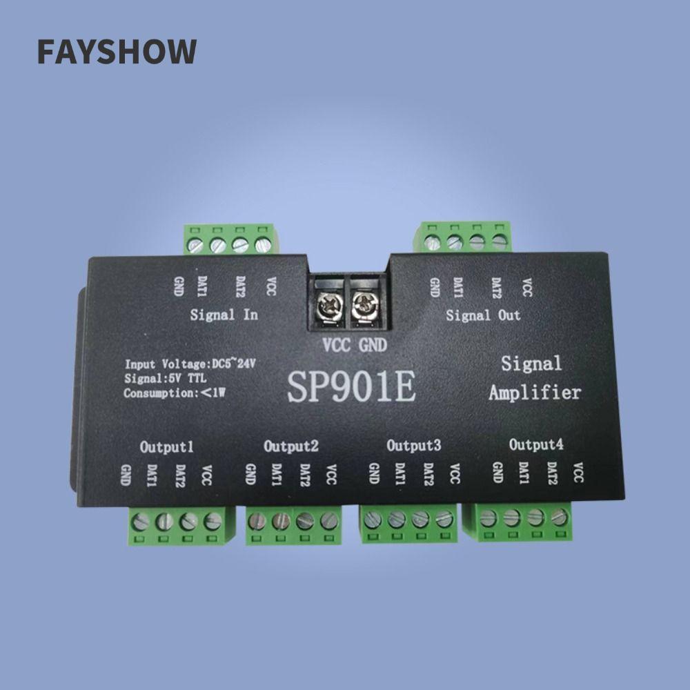 FAYSHOWTH SP901E เครื่องขยายสัญญาณ, แอดเดรส LED Pixel Strip Light Repeater, ไฟแผงเมทริกซ์ที่ตั้งโปรแ