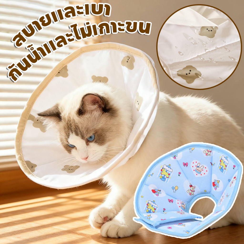 COD ลำโพงกันเลีย คอลล่าร์ ปลอกคอกันเลียลายการ์ตูนรูปหมี คอลล่าสัตว์เลี้ยง ป้องกันการเลียแผล