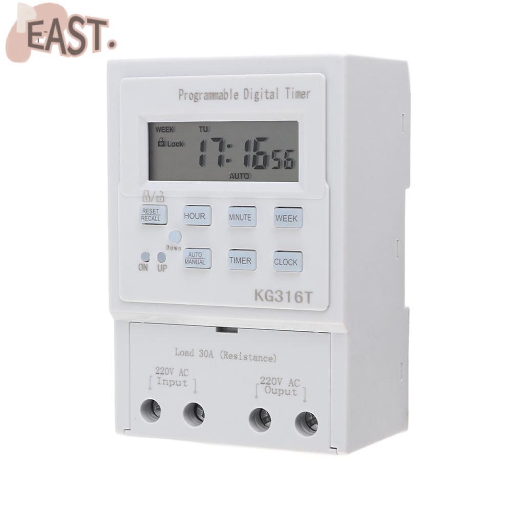 EASTS Digital Timer Switch, 30A 1W Power Programmable Timer, บ้านอัจฉริยะพร้อมจอแสดงผล LCD KG316T 1M