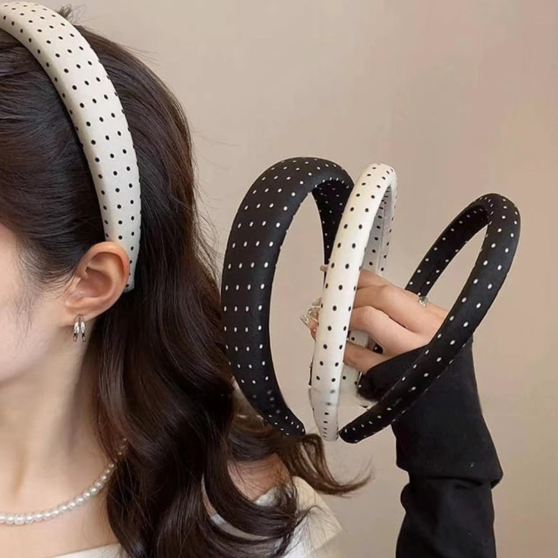 ที่คาดผมฟองน้ำลายจุด แฟชั่นฮิตสไตล์เกาหลี นุ่มสบาย ไซส์เล็ก-ใหญ่ ใส่ได้ทุกลุค พร้อมส่งจากไทย