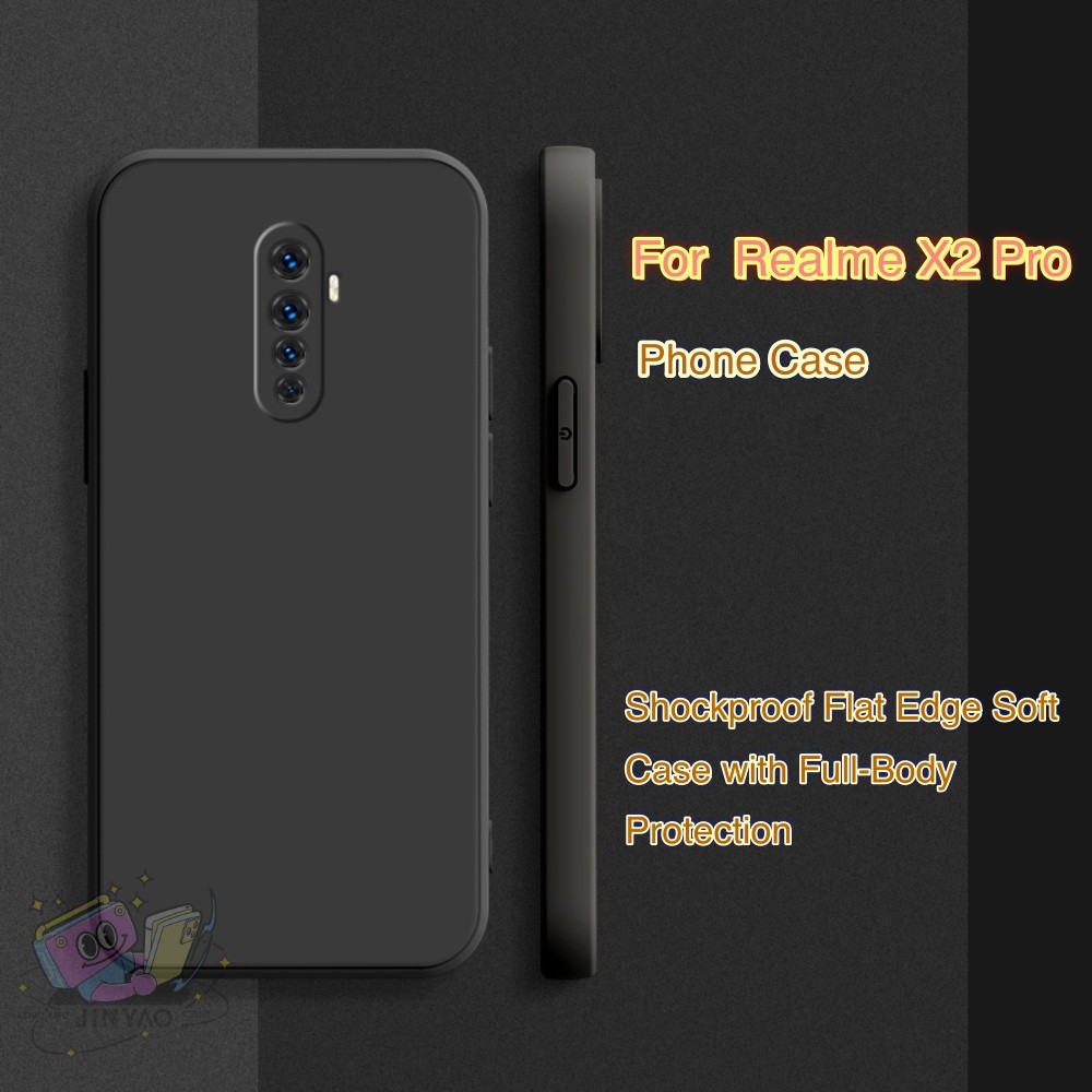 Minimalist StyleFor Realme X2 Pro เคสโทรศัพท์ Minimalist Stylish สีดํา Drop-proof ส่วนบุคคลคู่ป้องกันกรณี