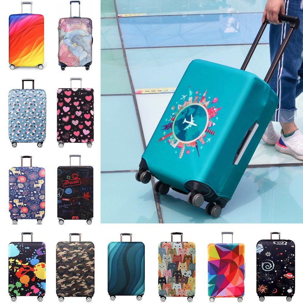 Luggage Cover ปลอกคลุมกระเป๋าเดินทาง ผ้ายืด ขนาด 20–32 นิ้ว ผ้ายืด ป้องกันรอย กันกระแทก สำหรับกระเป๋าเดินทาง หลายลาย