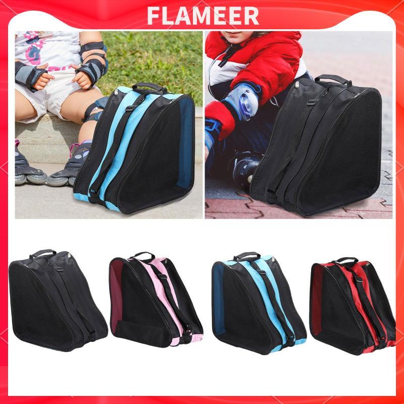 [Flameer] Roller Skate Bag Ice Skating Bag Organizer Breathable Handbag Skating Shoes Storage Bag fo