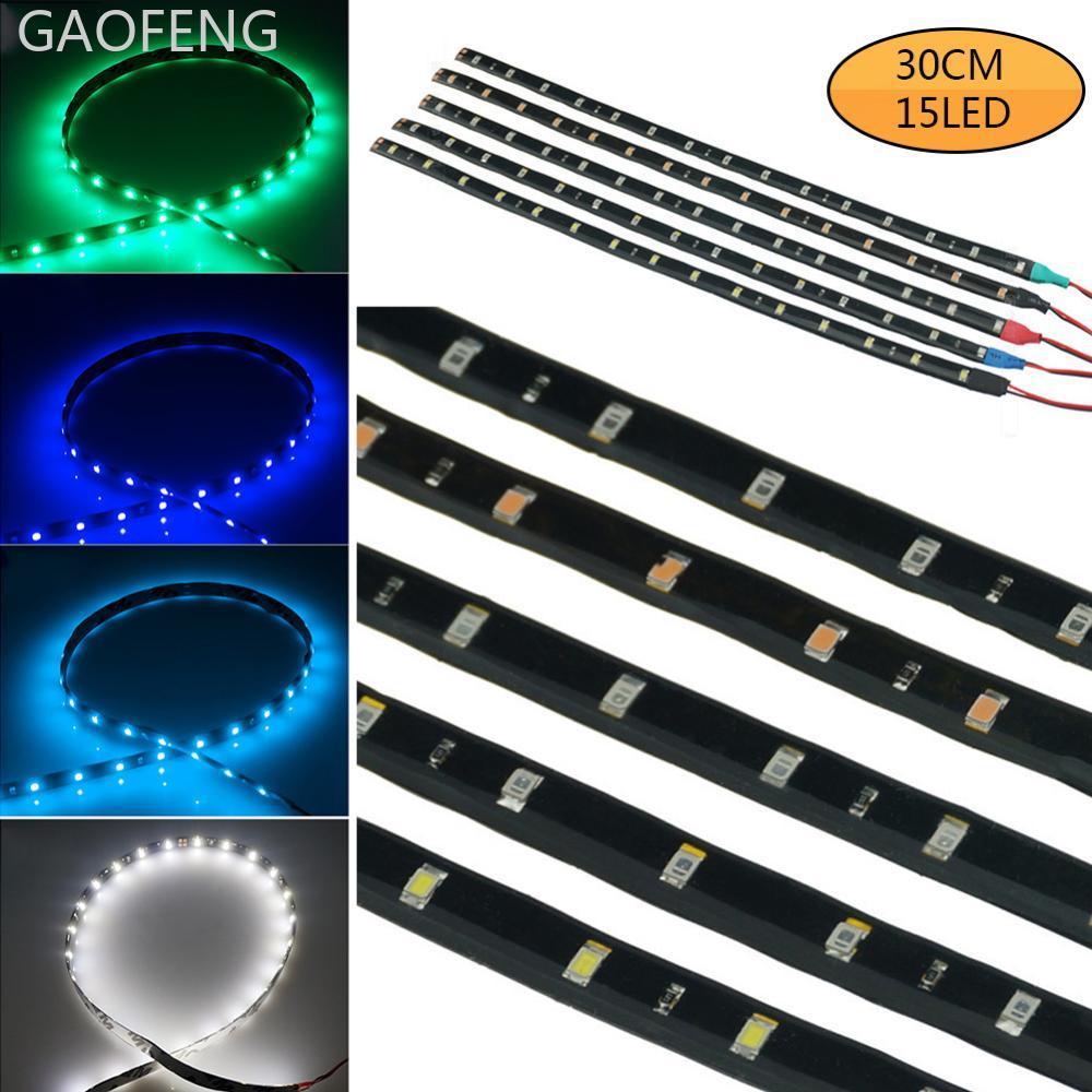 GAOFENG 30 ซม.15 LED กันน้ํายืดหยุ่นรถ Strip Light มอเตอร์บาร์ String Daytime Running เทป R7Z6