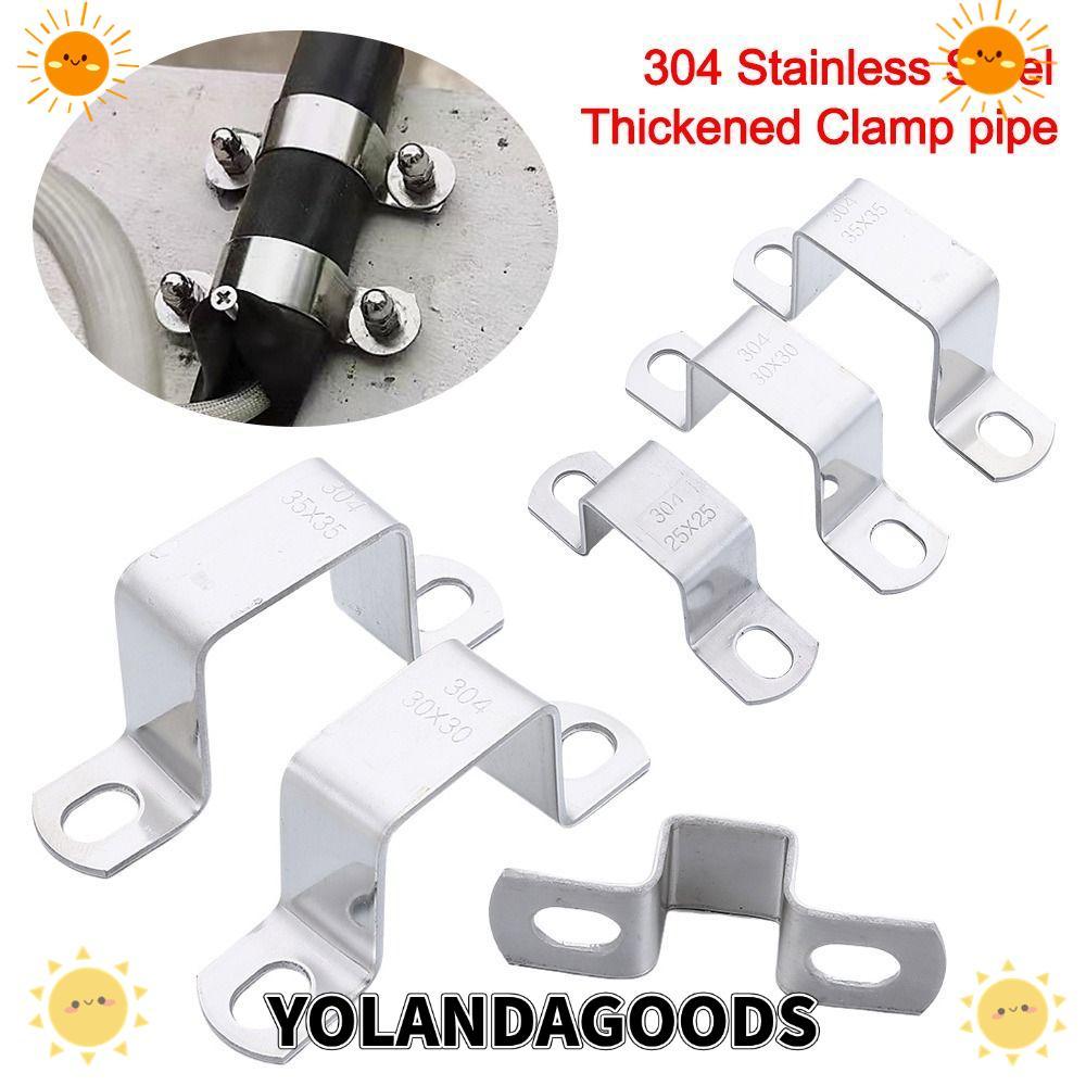 YOLANDAGOODS1 แคลมป์ท่อ Horseback, คลิปกระชับประปา Ohm Tube Card, หัวเข็มขัดยึดสี่เหลี่ยมรูปตัว U รู