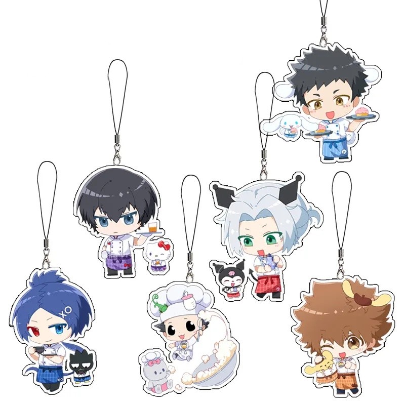 Katekyo Hitman Reborn โทรศัพท์มือถือ Lanyard Hibari Kyoya จี้อะคริลิค Rokudou Mukuro น่ารักสายรัดเคส