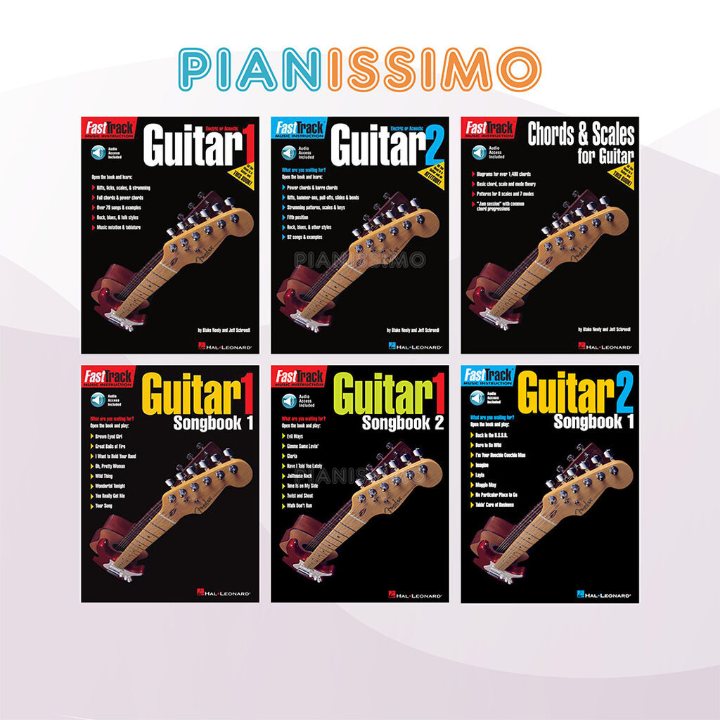 หนังสือ FastTrack Fast Track Guitar Method Book 1 2 Songbook 1 2 Level 1 2 Fast Track Chords & Scales