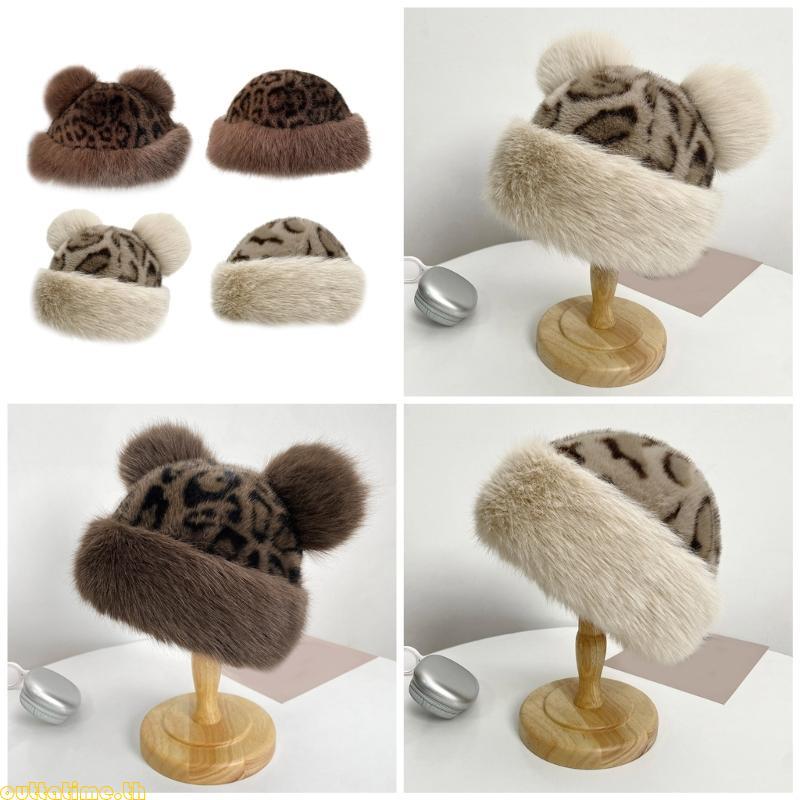 Time Women Head Wrap Thicken Furry Hat สําหรับปีนเขาเล่นสกีกีฬา Headwear