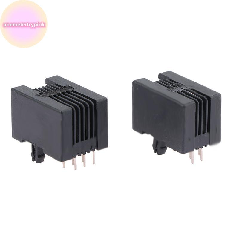 ONEPINK 10 ชิ้น RJ11 ซ็อกเก็ตโทรศัพท์ขาโค้ง 95001 4P4C 6P6C 6P4C แจ็คหญิง Pcb Connector ซ็อกเก็ตโทรศ