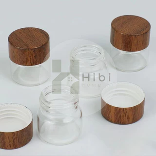 ขวดแก้วจิ๋ว10ml , 30ml ขวดแก้วฝาลายไม้ สไตล์มินิมอลญี่ปุ่น เหมาะสำหรับเครื่องปรุง ใบชา พริก เครื่องครัว