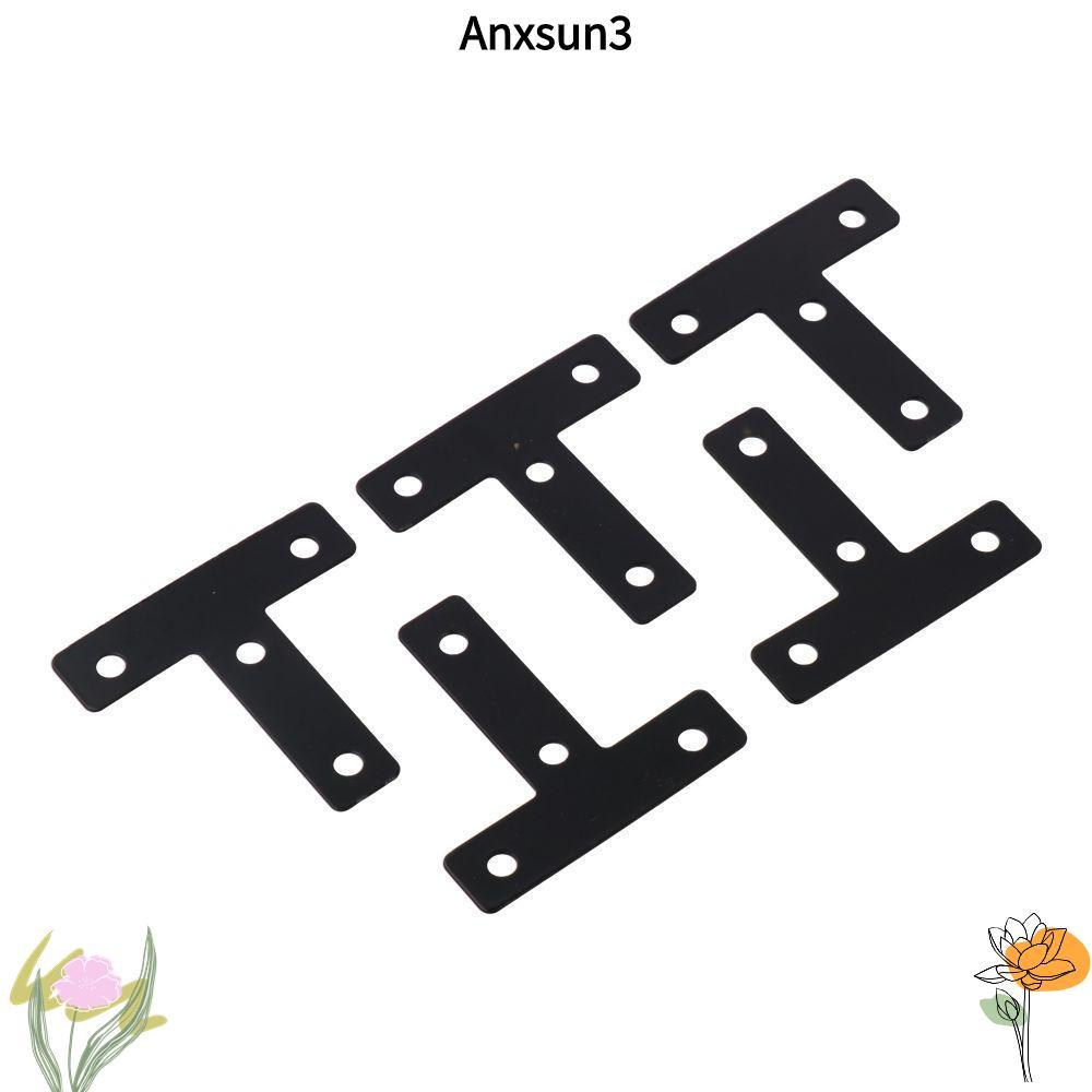 ANXSUN3 10PCS T Shape Corner Braces,เหล็ก 60 มม./2.36in T T T T T Ulead สีดําเหล็ก Mending แผ่นซ่อมซ