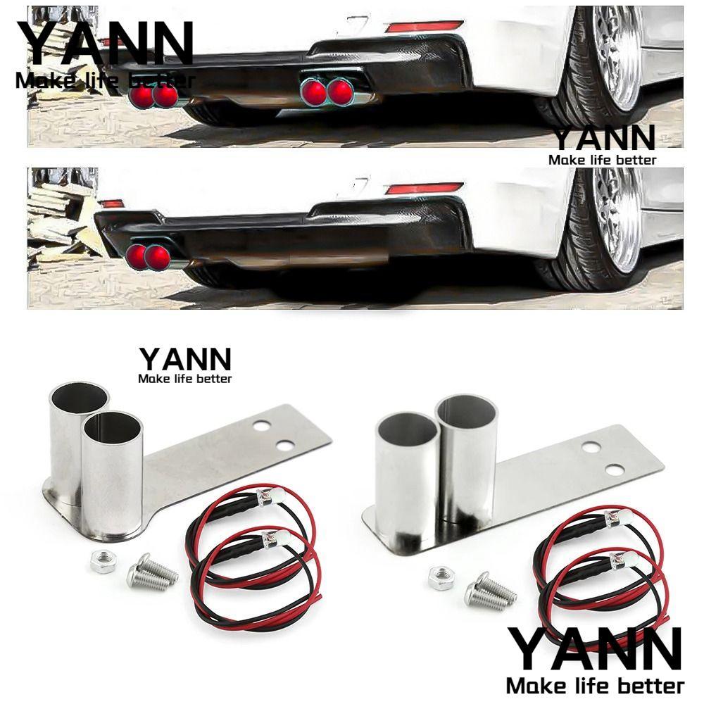 YANN ท่อไอเสียโลหะคอหาง, สแตนเลสพร้อมไฟ LED รุ่นรถจําลองท่อไอเสีย, รุ่นการปรับเปลี่ยนรถสําหรับ Redca