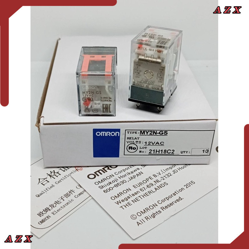 แท้ ใน กทม รีเลย์ ของแท้ใหม่ MY2N-GS MY4N-GS 12VDC 24VDC  220vac MY2Gs 12VAc 24vac MY4GS 12vac 24vac