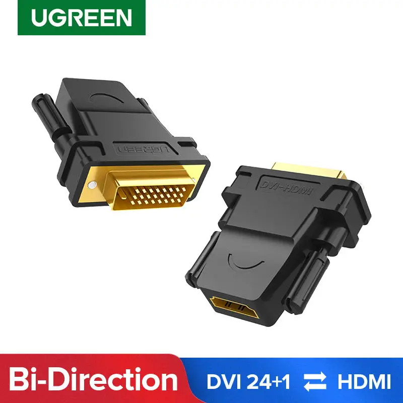Ugreen DVI to HDMI อะแดปเตอร์ Bidirectional DVI-D 24 + 1 ชายกับ HDMI หญิงสายเชื่อมต่อ Converter สําห