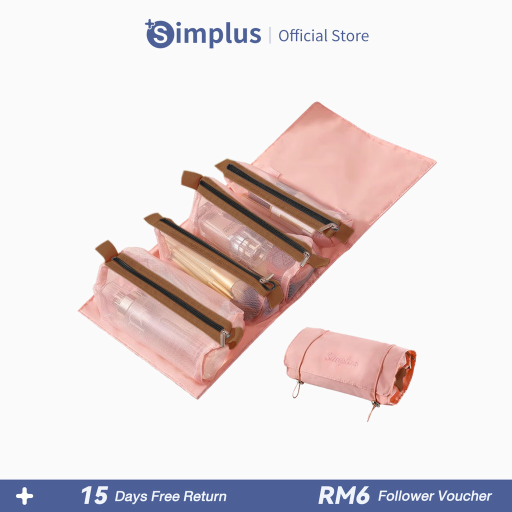 Simplus กระเป๋าเครื่องสําอางกระเป๋าแต่งหน้ากันน้ําจัดเก็บเครื่องมือจัดแต่งทรงผม