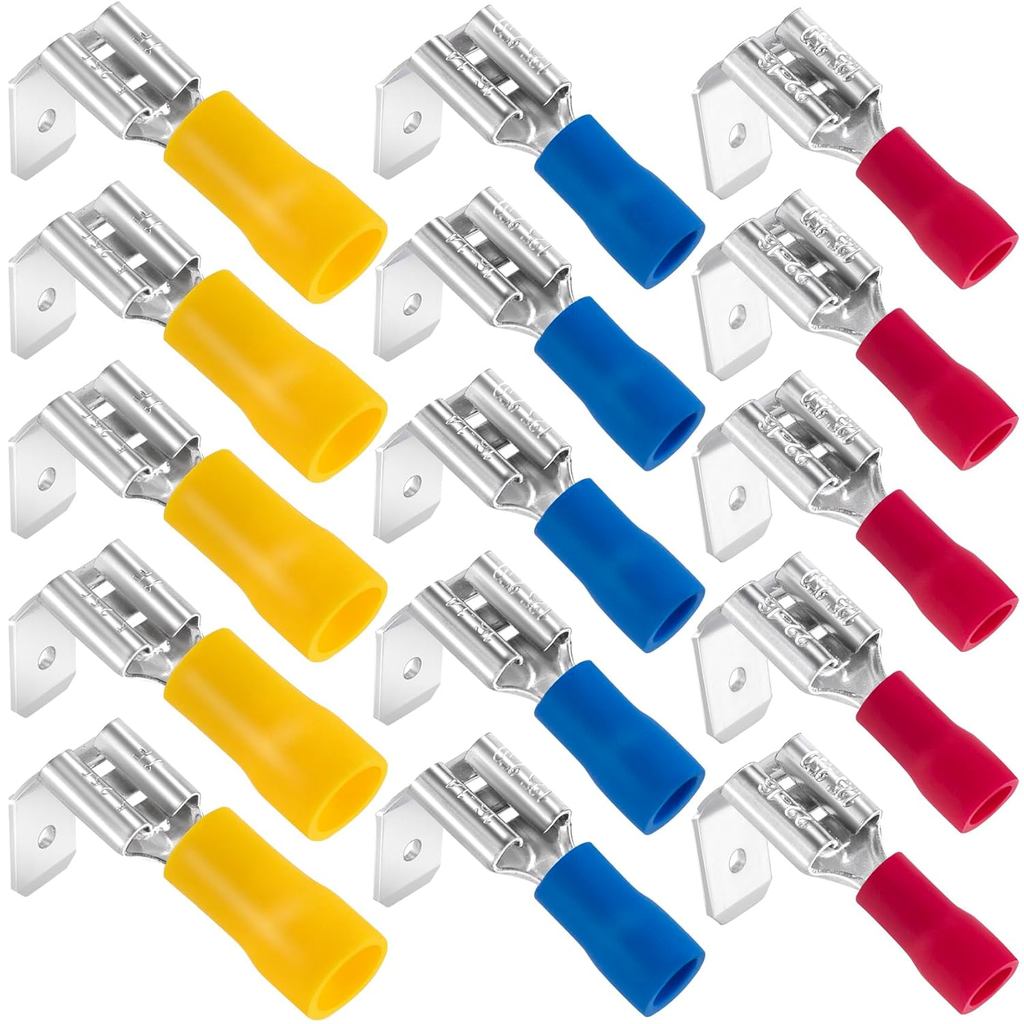 ANCIRS 15 ชิ้น Semi-ฉนวน Piggyback Spade Connectors, Quick Disconnect Piggyback Spade Assortment Kit