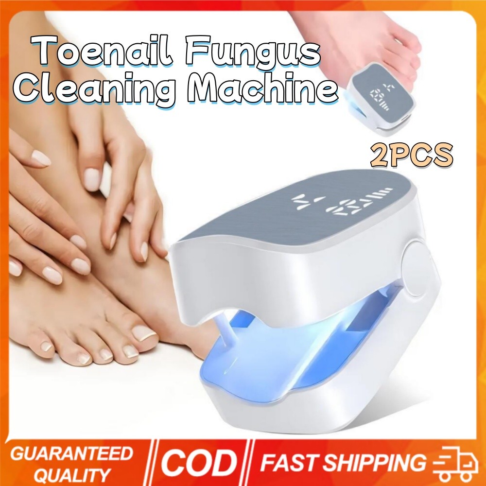 2ชิ้นเล็บเชื้อราอุปกรณ์ทําความสะอาดเล็บเท้าเชื้อราทําความสะอาดเครื่องที่มีประสิทธิภาพเล็บเท้าบําบัดแบบพกพาชาร์จ ยูเอสบี สําหรับซ่อมสีเล็บเท้าหนา