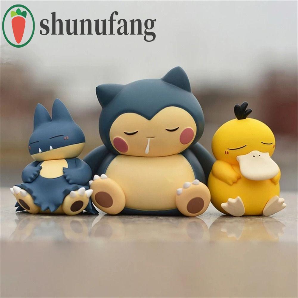 UNUF Psyduck รูปคริสต์มาสตุ๊กตาของเล่นอะนิเมะตัวเลข Sleep Starry PVC รวบรวม Psyduck Snorlax ของเล่น