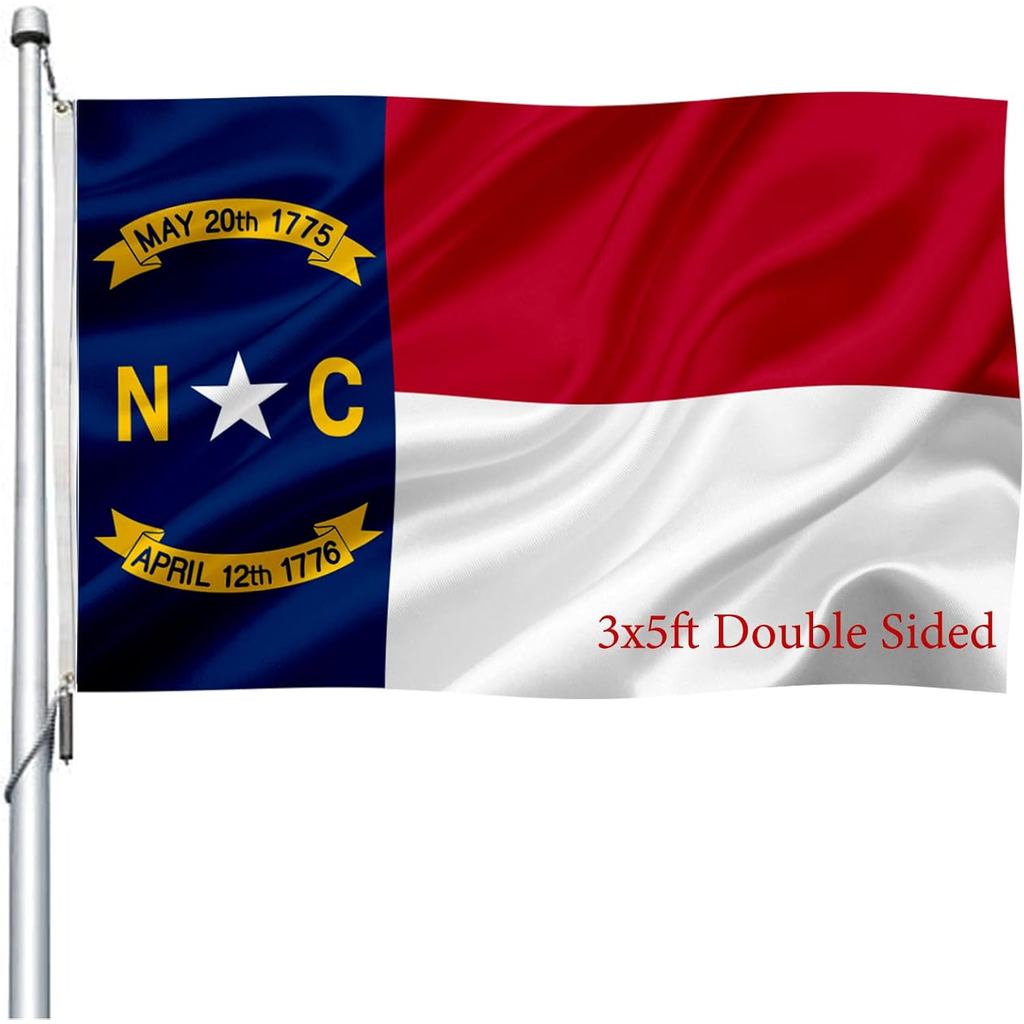 North Carolina State Flag สองด้าน 3x5 กลางแจ้ง- Heavy Duty สหรัฐอเมริกา North Carolina NC ธงแบนเนอร์