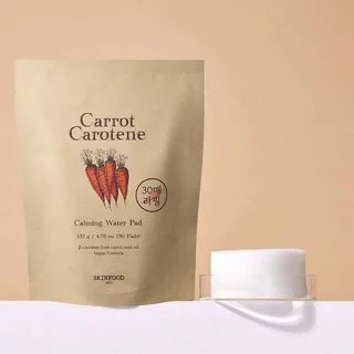 Skinfood Carrot Carotene Calming Water Pad Refill 135g [30 Pads] สกินฟู๊ด แผ่นบำรุงผิวเฉพาะจุดแบบรีฟีล สูตรฟื้นฟูผิว.