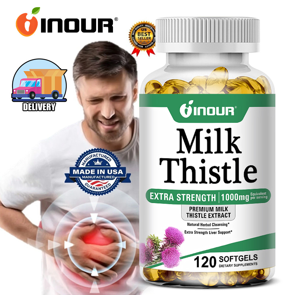 Milk Thistle 1000mg มิลค์ธิสเซิล แคปซูลนิ่ม ช่วยบำรุงตับ ล้างสารพิษ สูตรเข้มข้น ผสมสารสกัดดานเดลิออน