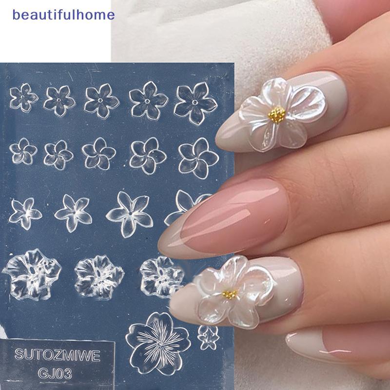LontimeMio] Handmade Diy Frangipani ซิลิโคนเล็บแม่พิมพ์สําหรับเล็บดอกไม้แฟชั่นออกแบบเล็บ Mould เทมเพลตโปร่งใสสูงใหม่