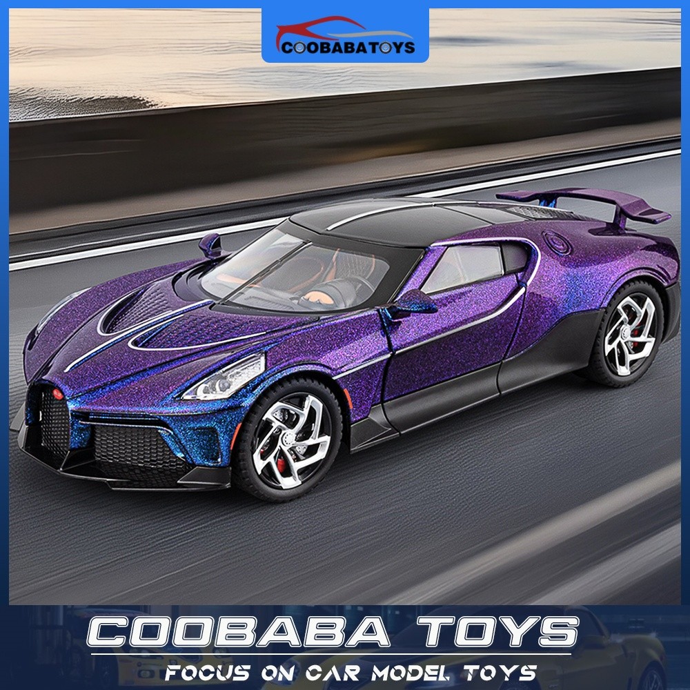 CBB 1:24 Bugatti La Voiture Noire โลหะผสมรถDiecastรุ่นของเล่นเสียงแสงดึงกลับสําหรับเด็กเด็กผู้ใหญ่สะ