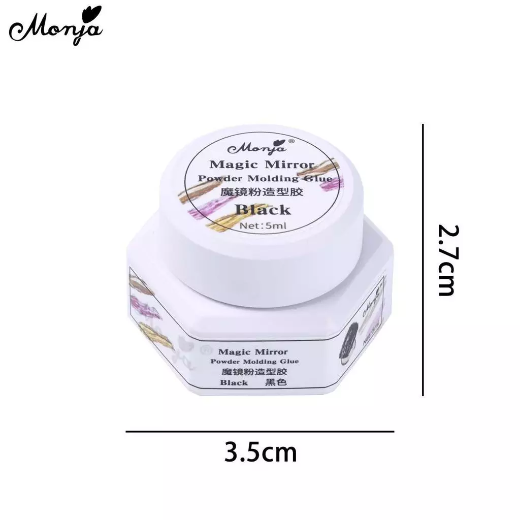 Monja UV Gel 3D 5ml สีดํา สําหรับผงกระจก thumbnail 10