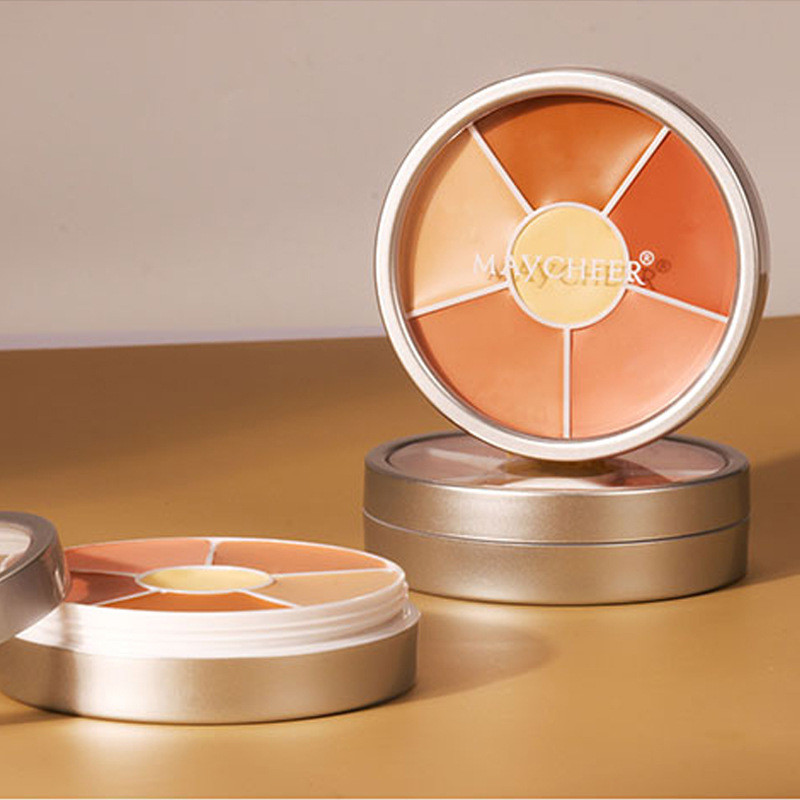 Meiqier คอนซีลเลอร์ 6 สีปกปิดจุดด่างดําสิวสิว Dark Circles คอนซีลเลอร์สามมิติคอนซีลเลอร์ Palette 42g