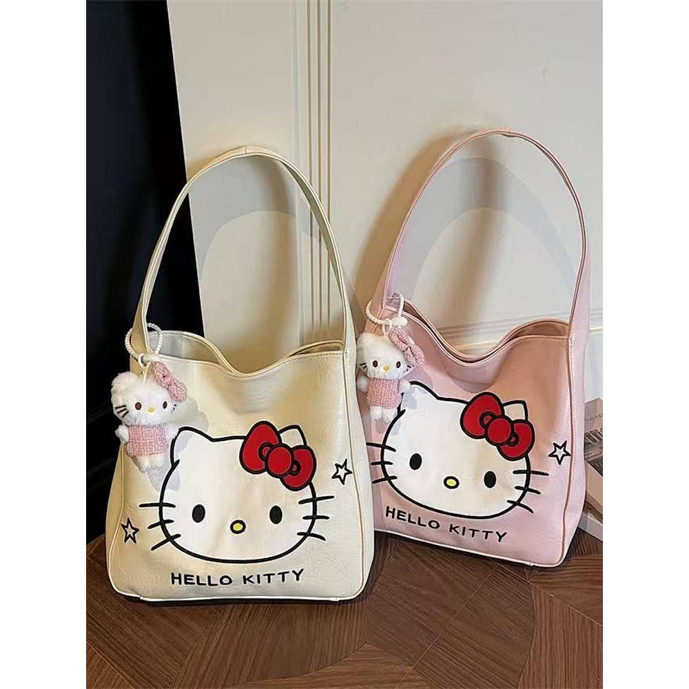 Cute Cartoon Tote Bag New Large Capacity Shoulder Bag Fashionable All-Match Bag Student Class Commut