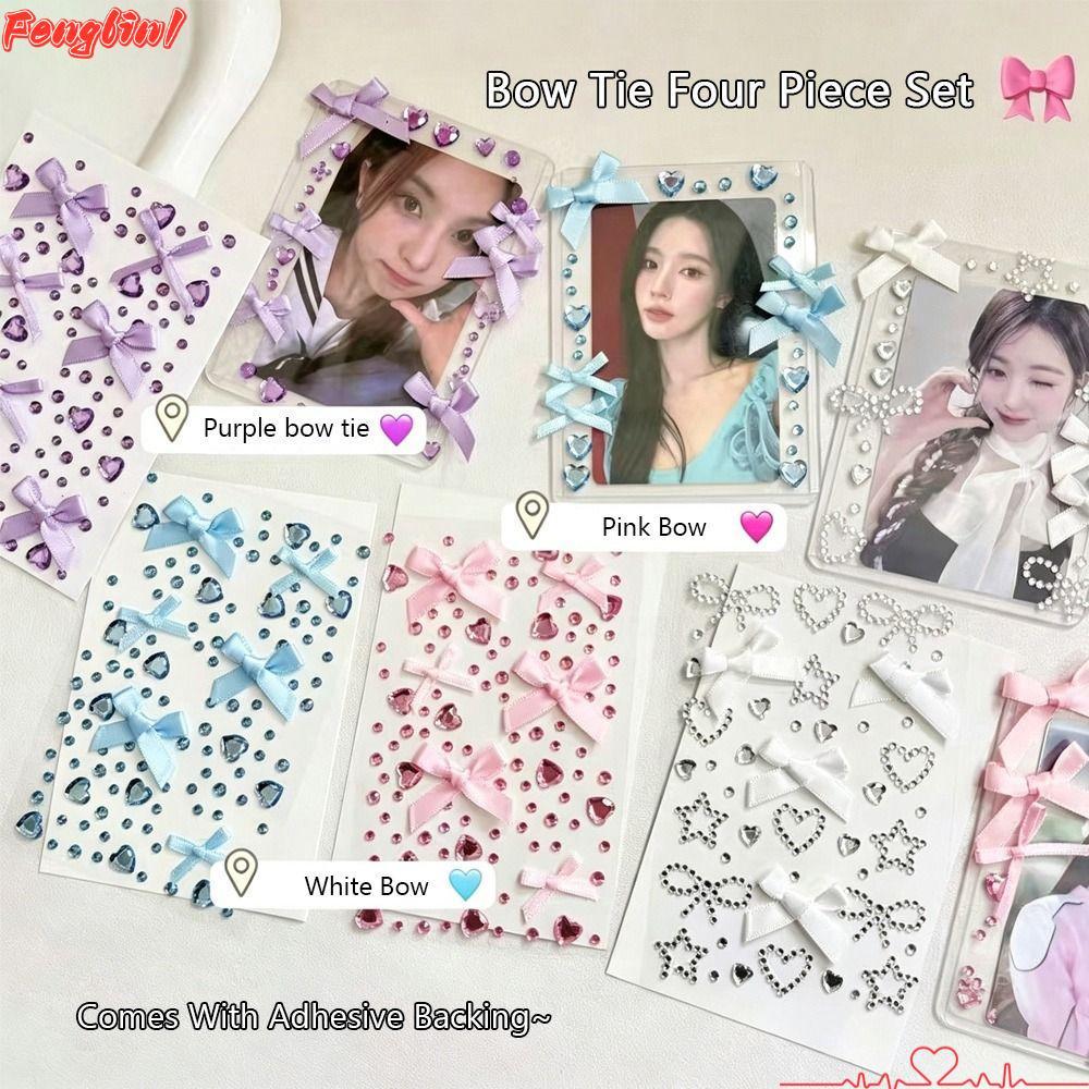 FENGLIN1FR สติ๊กเกอร์อัญมณีหน้าประกาย, สติ๊กเกอร์โฟโต้การ์ดกุทัณฑ์เงากันน้ํา, กลิตเตอร์น่ารักประกายแวววาว DIY ตกแต่งใบหน้าสติ๊กเกอร์คริสตัลวารสาร