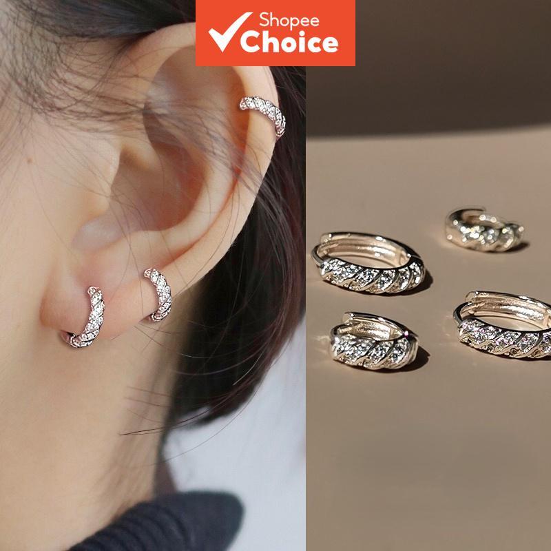 ต่างหู Sleepers Hypoallergenic Hoop Studs สําหรับ Sensitive Ears ผู้หญิง