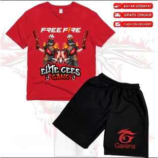 Garena Ff Free Fire Character กางเกงขาสั้นเด็กชุดเสื้อยืด รุ่น One Puch Man ฟรีชื่อ ฟรี Fire Elite Cees Gank กางเกงขาสั้