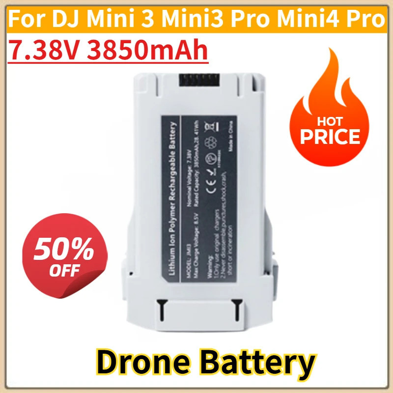 ยี่ห้อใหม่เปลี่ยนแบตเตอรี่ลิเธียมโพลิเมอร์ Drone 7.38V 3850mAh สําหรับ DJ Mini 3 Mini3 Pro Mini4 Pro