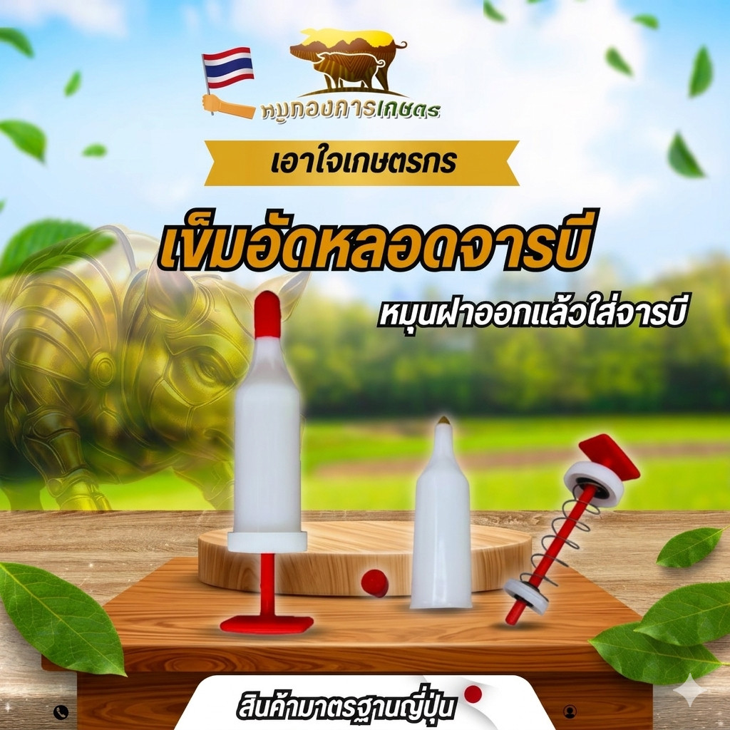 หลอดอัดจารบี หัวเกียร์ เครื่องตัดหญ้า ทุกรุ่น หัวเกียร์-บาร์โซ่ หลอดเปล่าอัดจารบี แบบไซริงค์