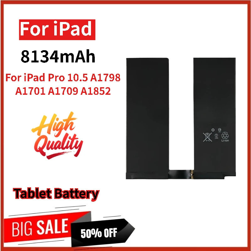 แบตเตอรี่คุณภาพสูงสําหรับ iPad Pro 10.5 A1709 A1852 A1798 A1701 แท็บเล็ต 3.8V 8134mAh