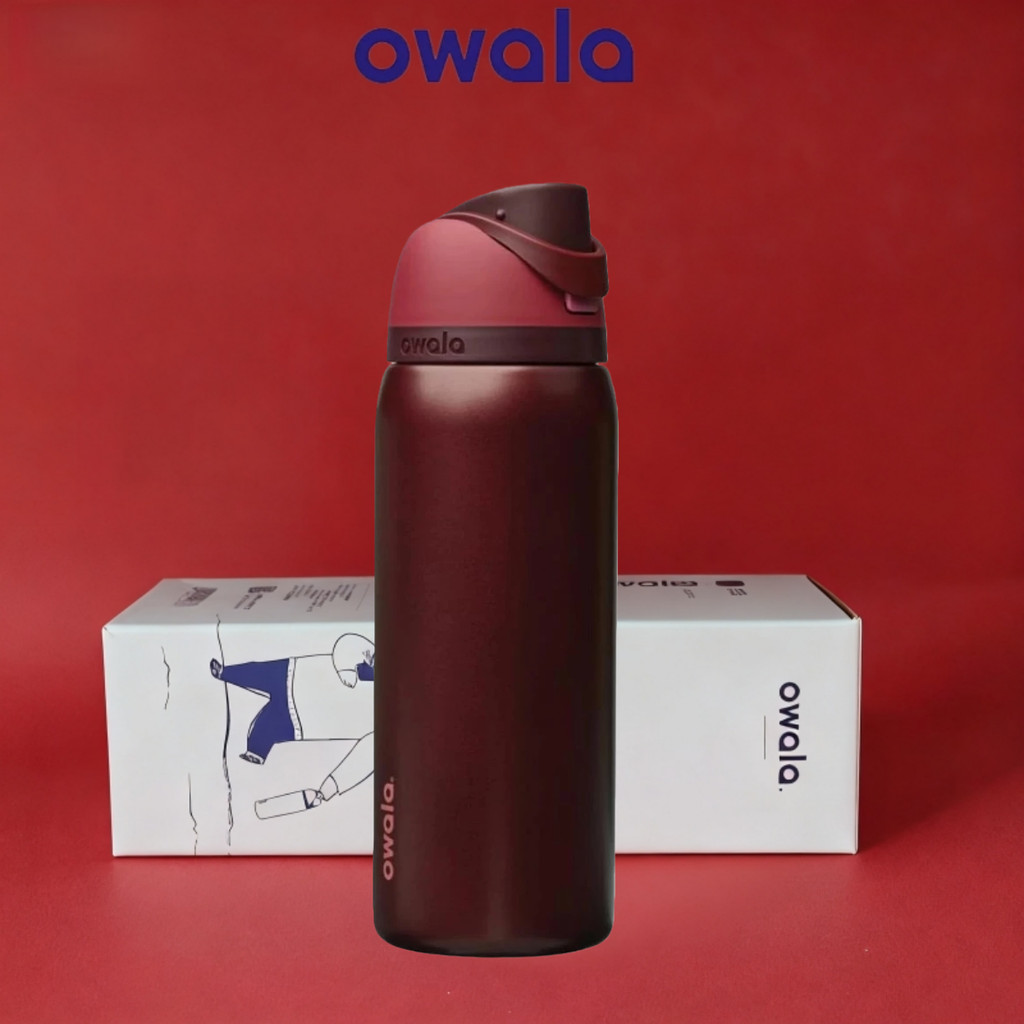 Owala FreeSip ขวดน้ําฉนวนสุญญากาศ 24 ออนซ์/32 ออนซ์ พร้อมหลอด – สแตนเลส 304 สามชั้น ป้องกันการรั่วซึม และปราศจาก BPA