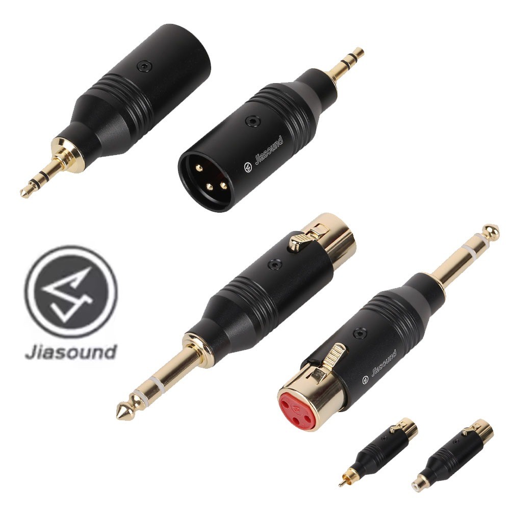 Jiasound อะแดปเตอร์ 3 ขา 3.5 ถึง XLR ชุบทองหญิงชาย 6.5 6.35 ตัวแปลง RCA เป็น XLR