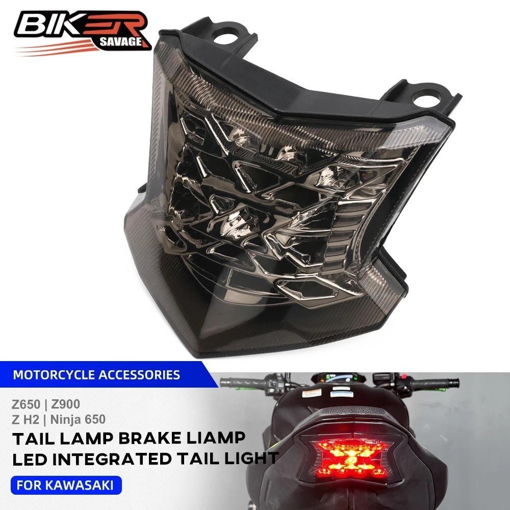 KAWASAKI สําหรับKawasaki Ninja 650 Z 650 900 H2/SEแบบบูรณาการLEDไฟท้ายไฟเลี้ยวเบรคตัวบ่งชี้รถจักรยาน