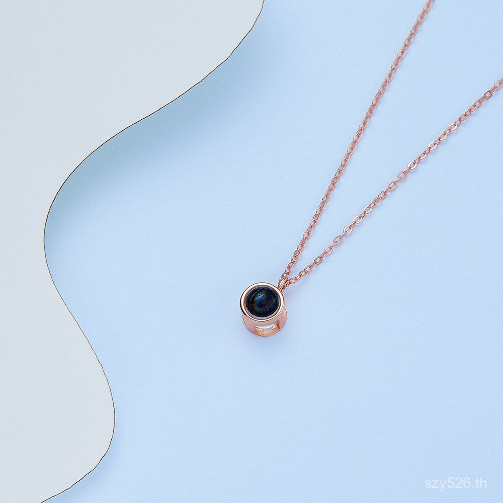 I Love You Heart-Shaped Clavicle Chain หญิง 100 เกาหลี S925 เงินโปรเจคเตอร์ยุโรปอเมริกัน Cross-Borde