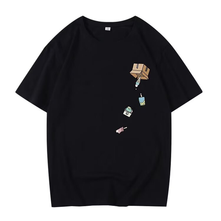 20262025เสื้อยืดแขนสั้นสไตล์ใหม่ผู้ชาย ins Street Wear ยุโรปอเมริกันสไตล์ฮิปฮอปรอบคอ Bottoming เสื้อ