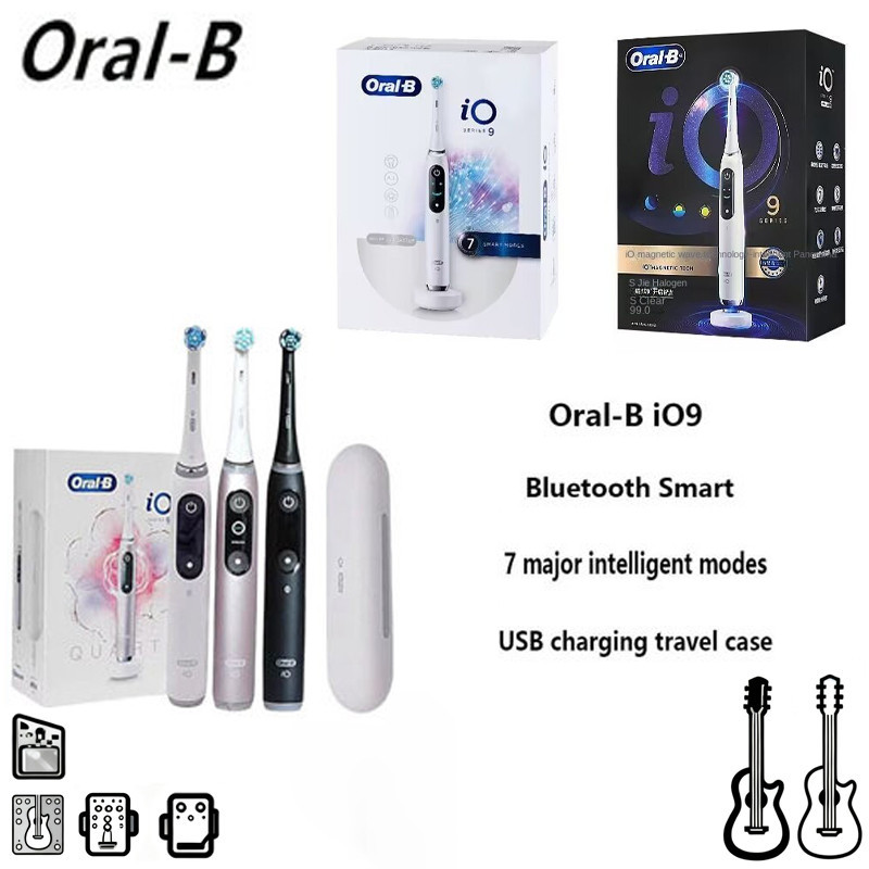 Oral B io9 แปรงสีฟันไฟฟ้า 3D ติดตามสุดยอดทําความสะอาด/7 โหมดอัจฉริยะ/เคสชาร์จแม่เหล็กio9