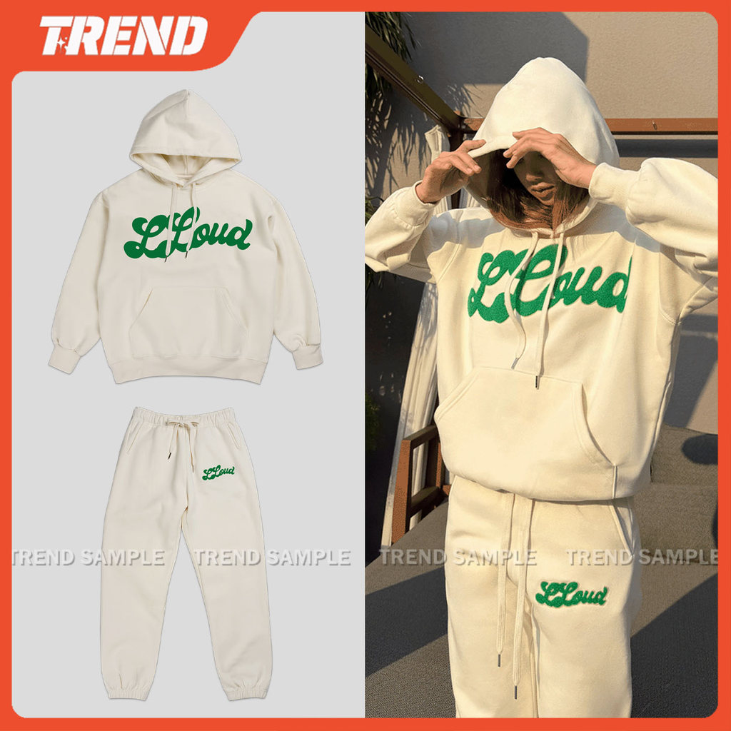 Merch 2025 BLACKPINK LISA LLOUD: ชุดเสื้อฮู้ดและกางเกง วินเทจ ยีนส์สไตล์หลวมๆ เหมาะสำหรับทุกเพศ