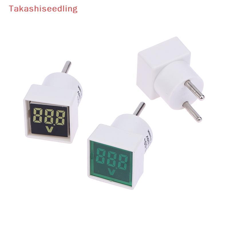 (Takashiseedling) Square Digital Voltage Indicate AC220V/230V Home Circuit Tester ติดตั้งง่าย Univer