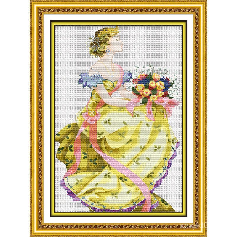 0979 ขายส่งแพคเกจวัสดุข้ามการพิมพ์งานฝีมือฤดูใบไม้ผลิปักครอสติสทําด้วยมือ diy Queen Stitch NT0T