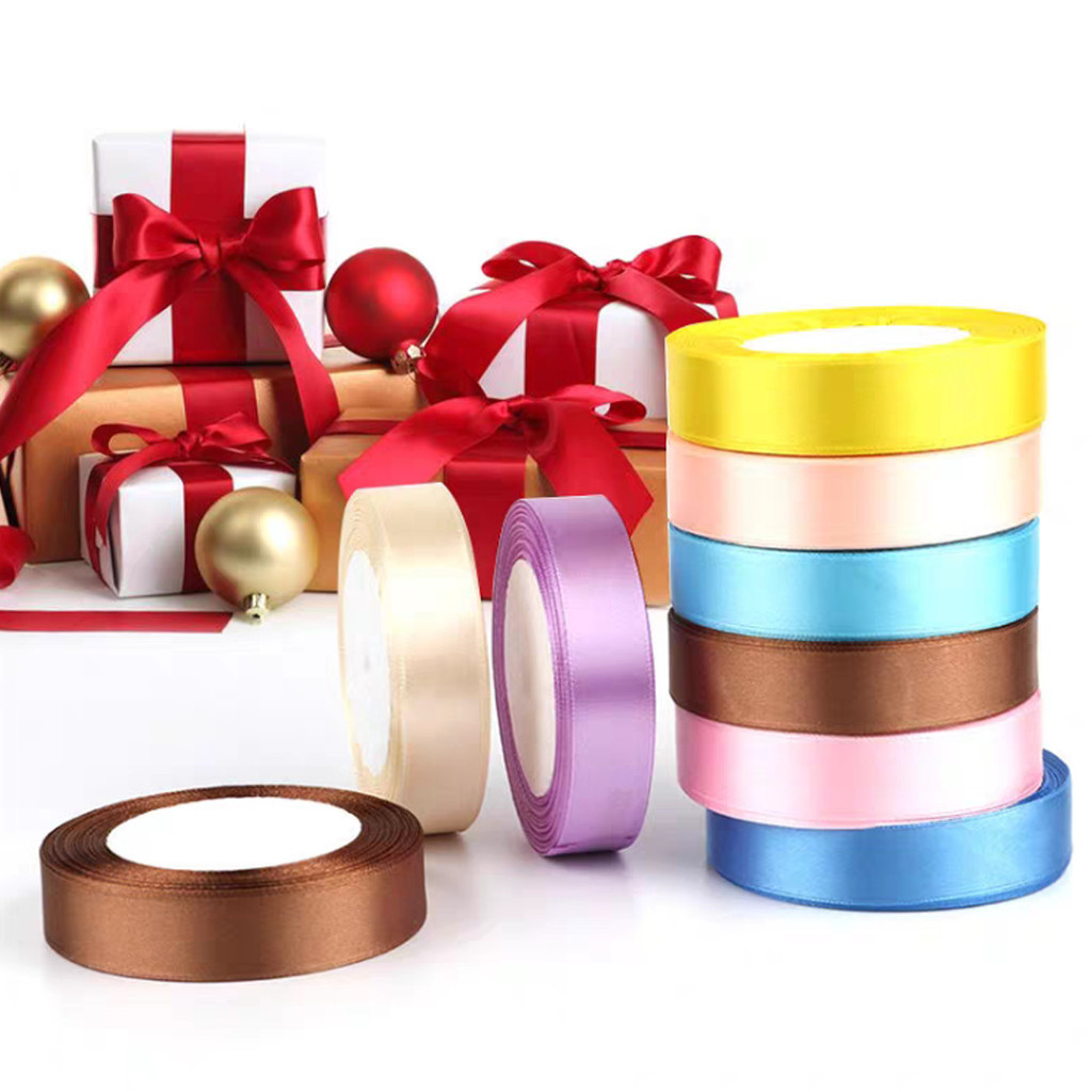 BLIVO ริบบิ้นผ้าซาติน ด้านเดียว กว้าง 4 ซม. (22 เมตร/ม้วน) แฮนด์เมดDIY ริบบินผ้าซาติน ริบบิ้นห่อของขวัญ - รูปที่ 2