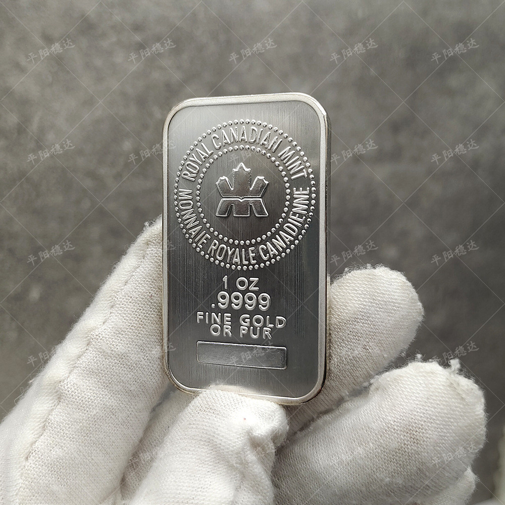 Maple Leaf Bright Matte Silver Bar ธีมแคนาดาที่ระลึกแถบเงิน 1OZ นูนเงิน Nuggage คอลเลกชันที่ระลึก 12