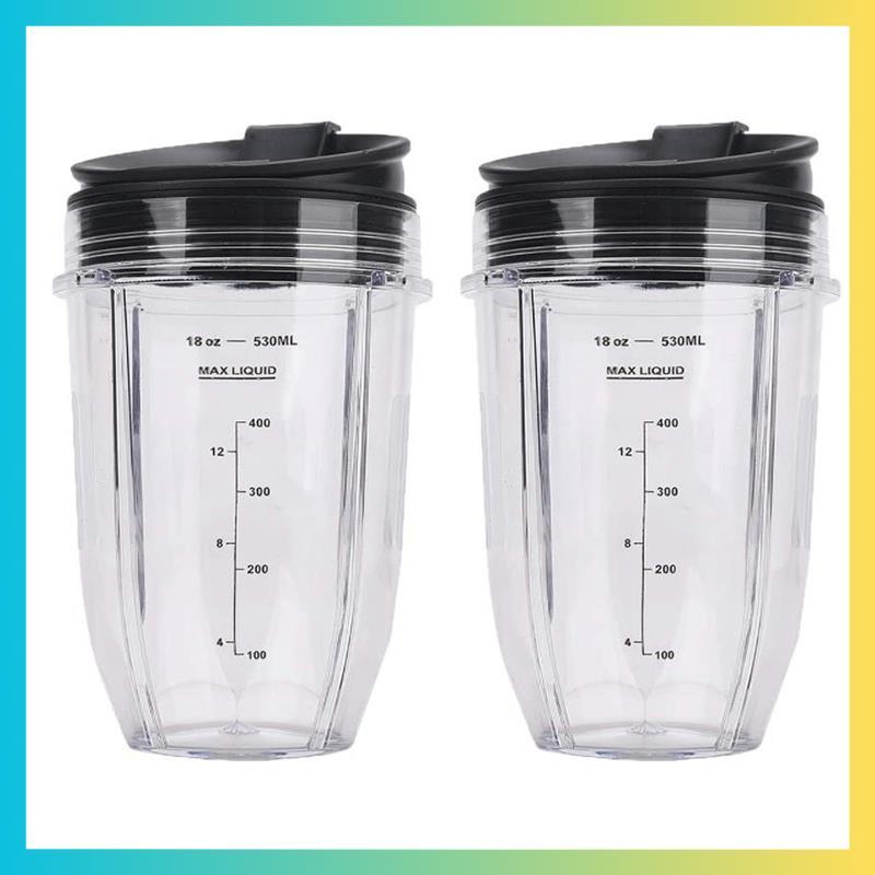 2 ชิ้น 18Oz เปลี่ยนถ้วยเครื่องปั่นพร้อมฝาปิดสําหรับ Auto IQ BL480 BL642 BL450 BL682 BL480, BL490, BL