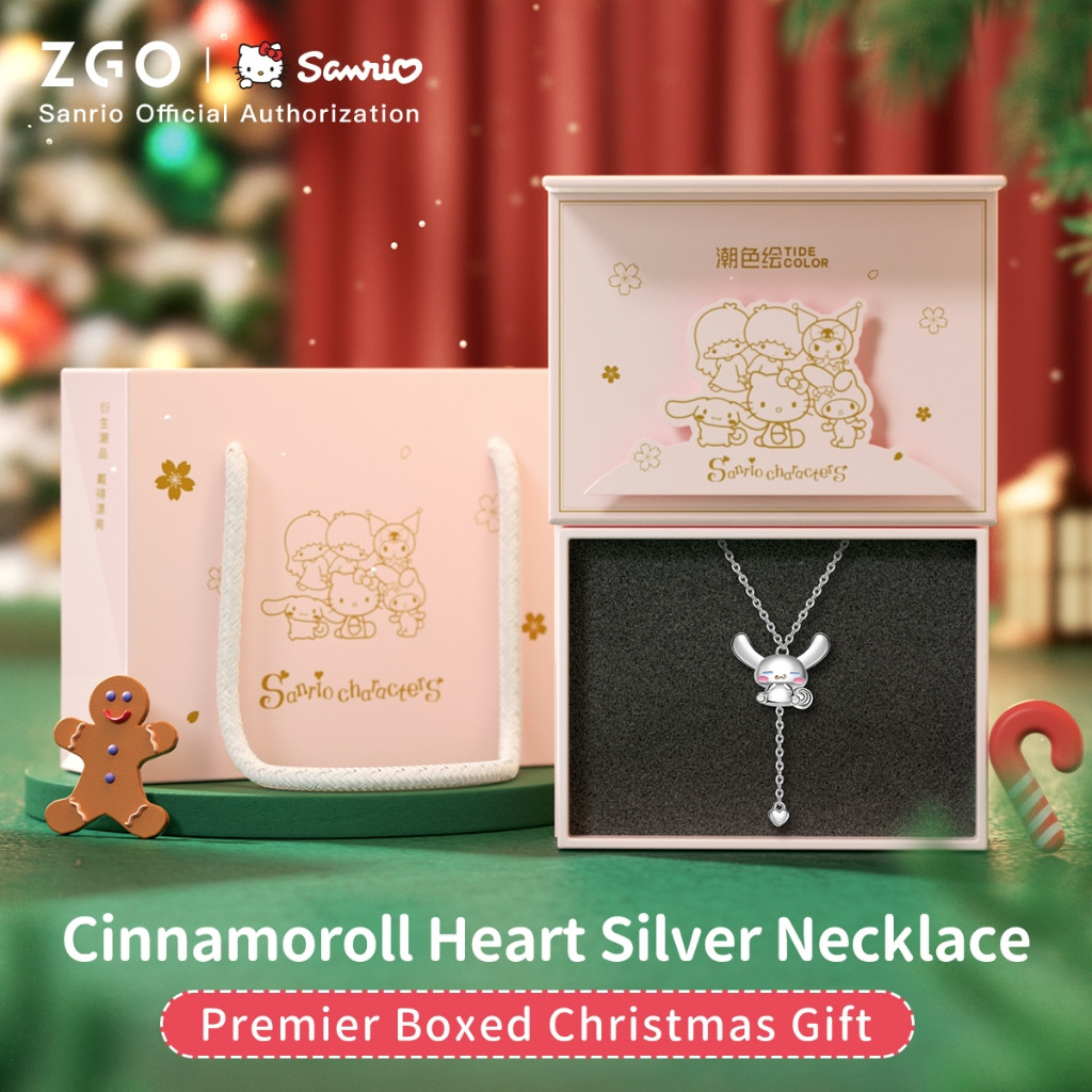 ZGO x Sanrio Cinnamoroll สร้อยคอลมุกเงิน เครื่องประดับหรูหรา สำหรับเป็นของขวัญวันเกิดแฟน