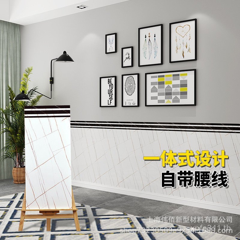 แผ่นผนังตกแต่งแบบติดผนังกันความชื้น สติ๊กเกอร์กระเบื้องเลียนแบบ สติ๊กเกอร์ผนังกันน้ำ UZY9